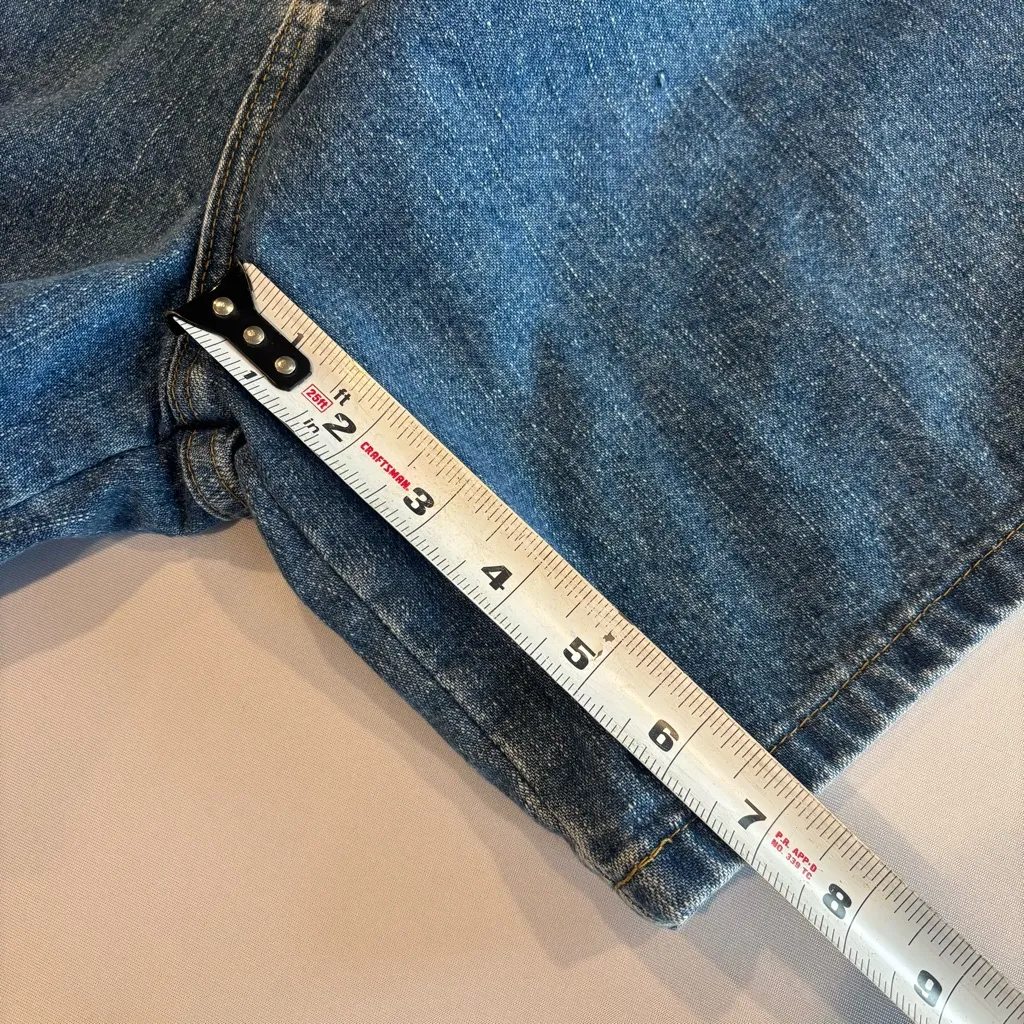 VINTAGE‎ LEE Mom Jeans Jorts Denim Shorts 90s Made in the USA Size 14 - Image 8