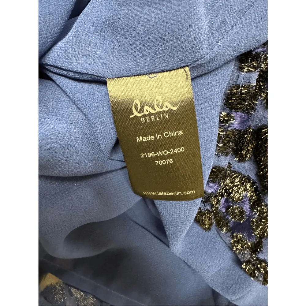 Lala Berlin NWT Deina Velvet Leopard Jacquard in Midnight Size L Blue Size L - Image 7