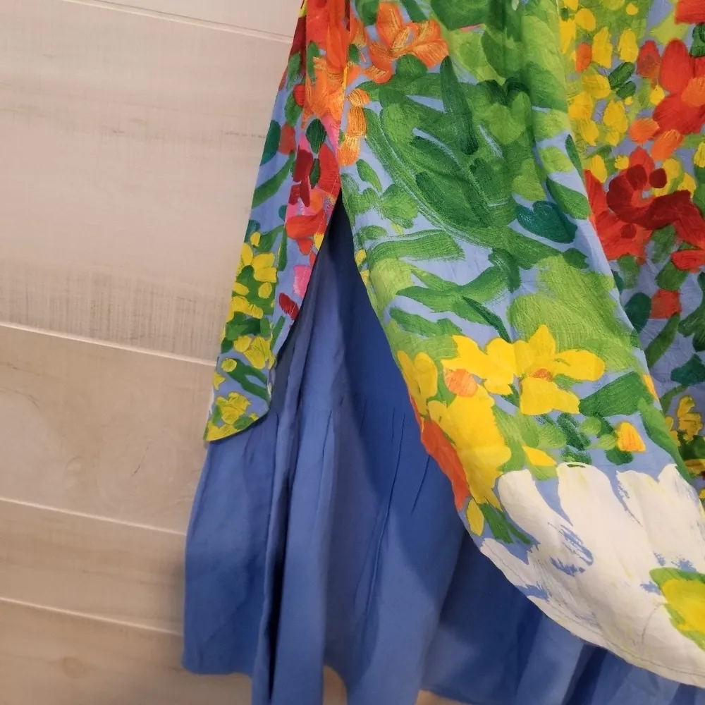 {M} VINTAGE JAMS WORLD Abstract Floral Art Tunic Top Layered Tank - Image 3