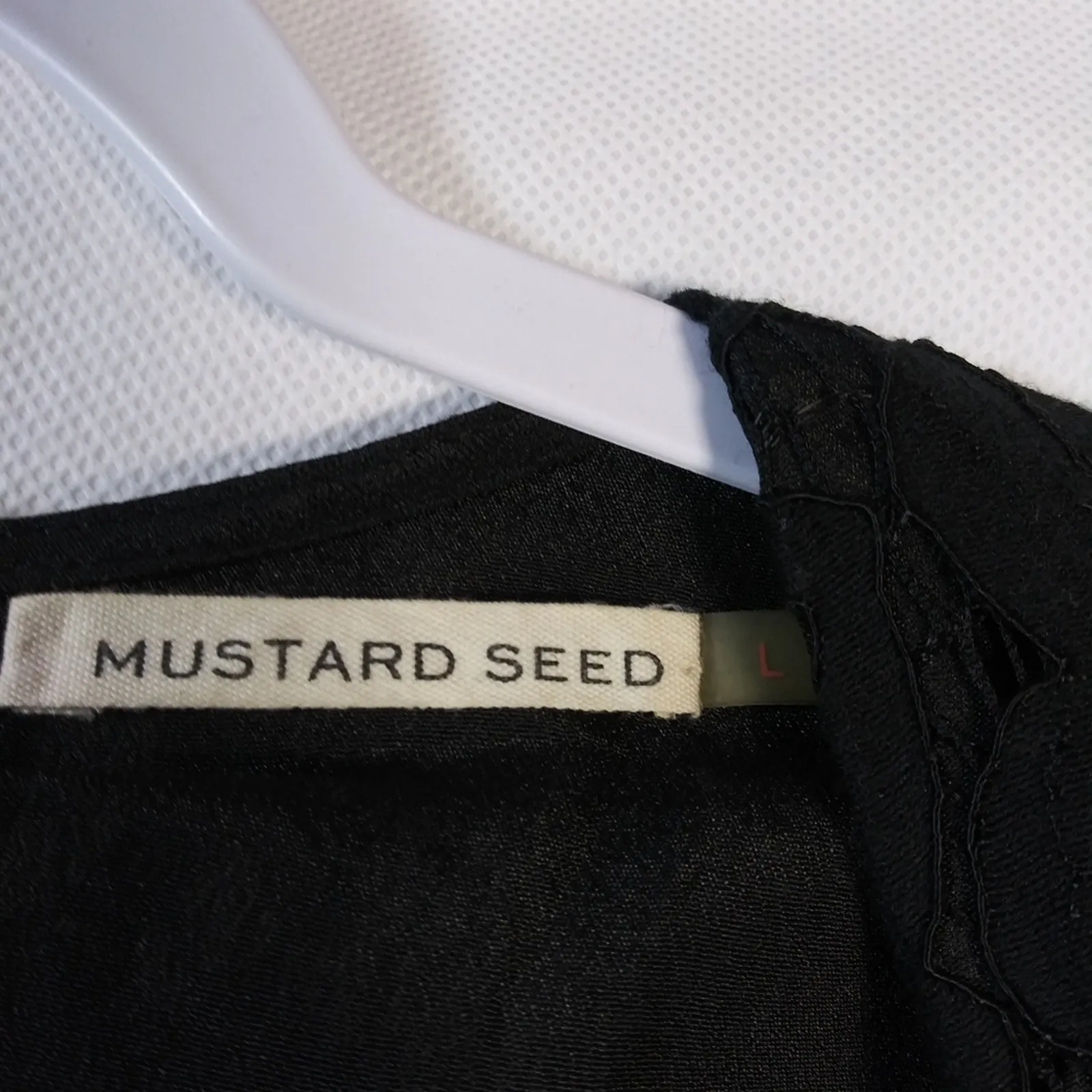 Mustard Seed Black Lace Plunging V Neck Mini Dress Witchy  Size L - Image 9