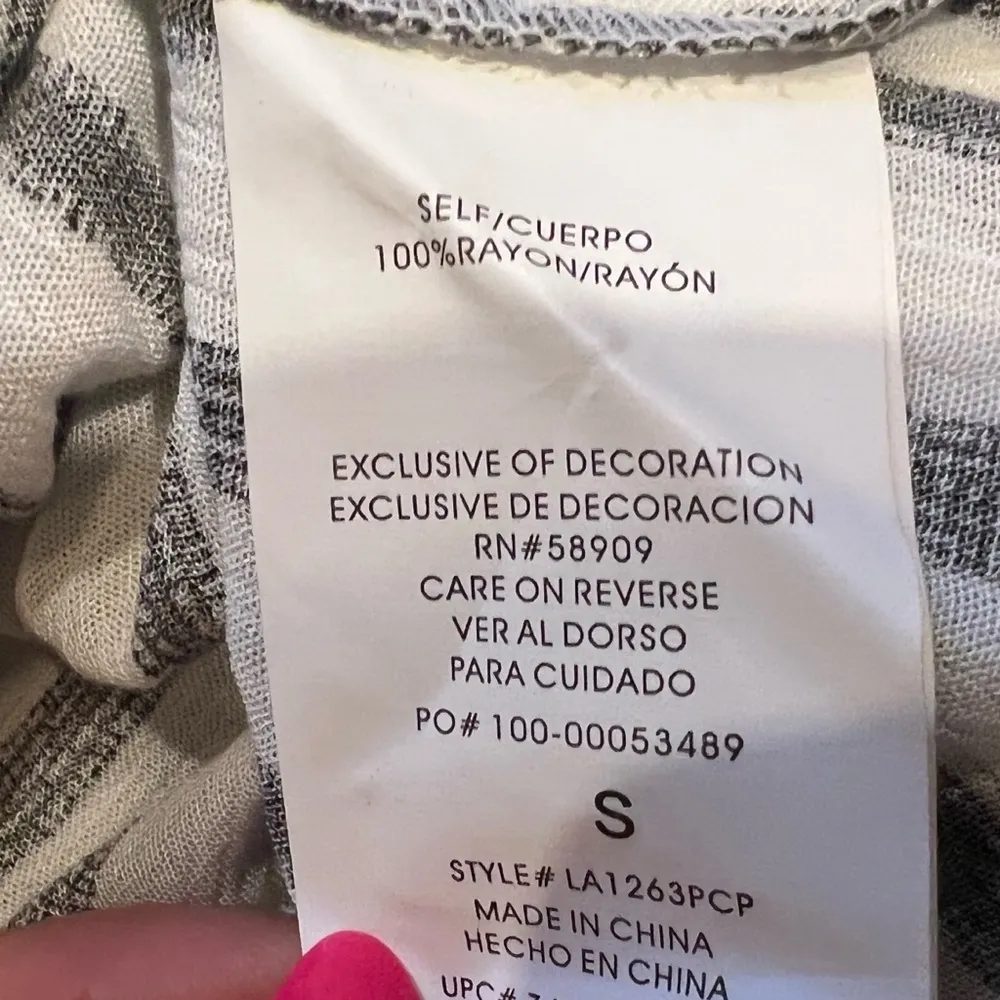 🆕 Gibson Latimer striped button down tunic top 3/4 sleeve black white sm… - Image 6