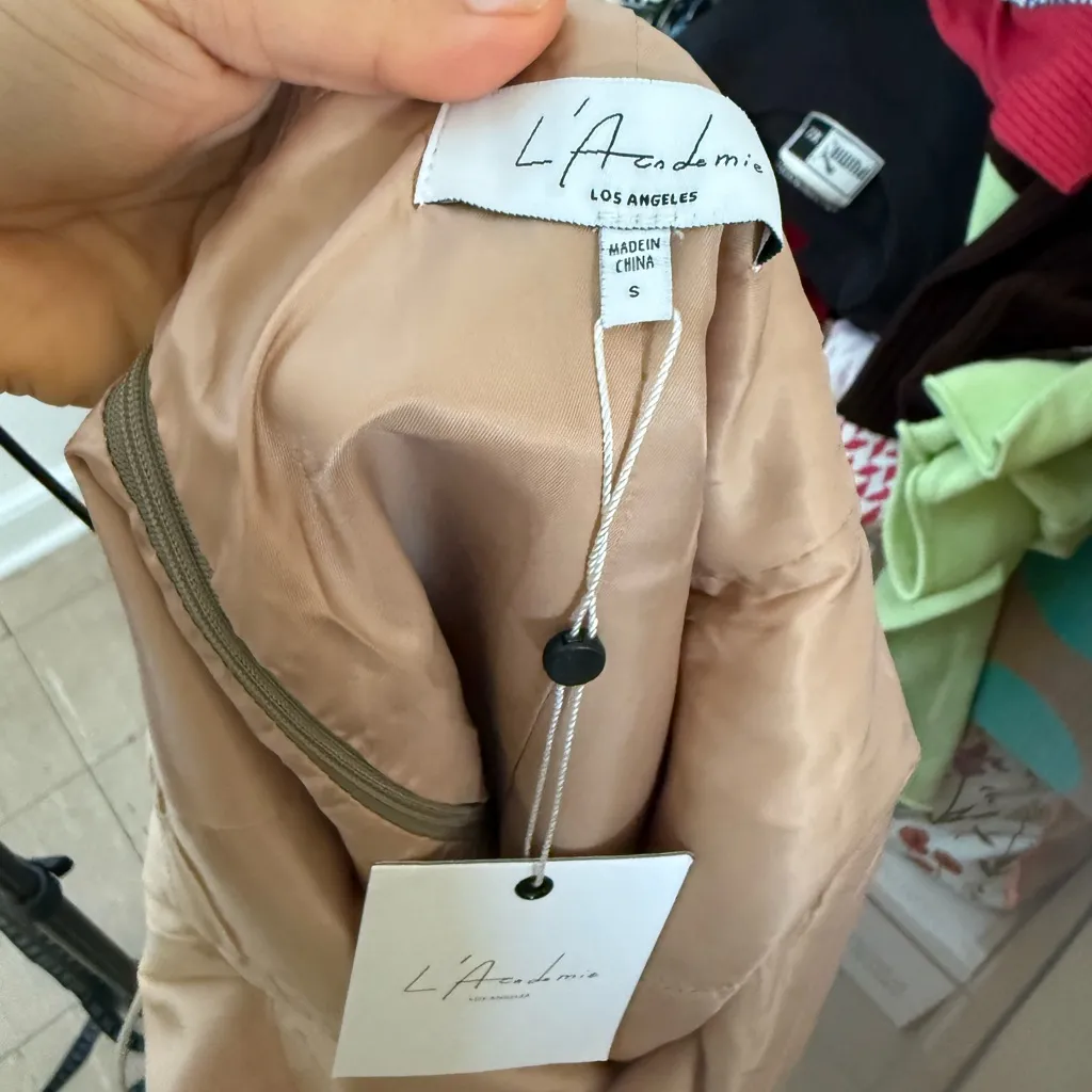 Nwt L’Academie Orlie Khaki Mini Dress - Image 4