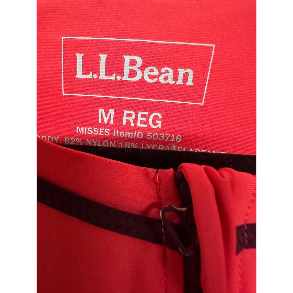 L.L. Bean Women's Rash Guard Coral Size Medium Swimsuit Top Beach Wear - Image 3