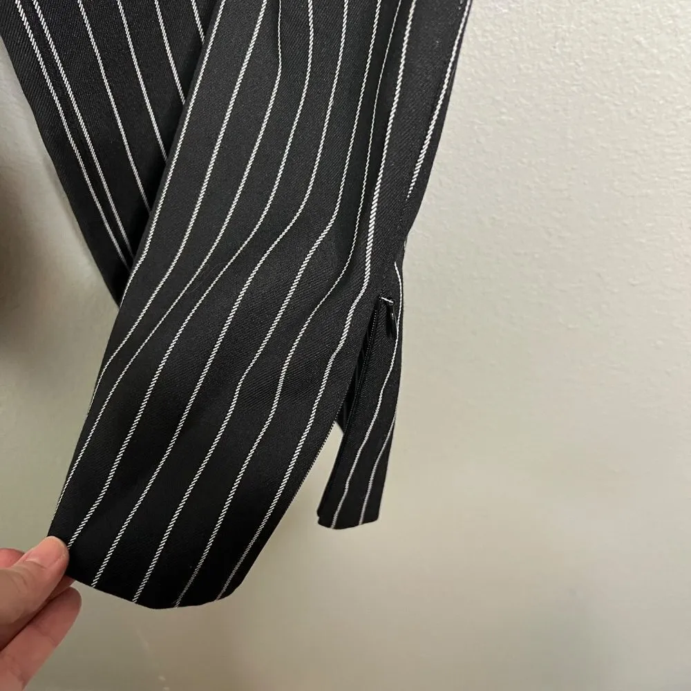 Collusion Pinstripe Wide Leg Crop Pant Cargo Pocket Black White Streetwear 10‎ - Image 11