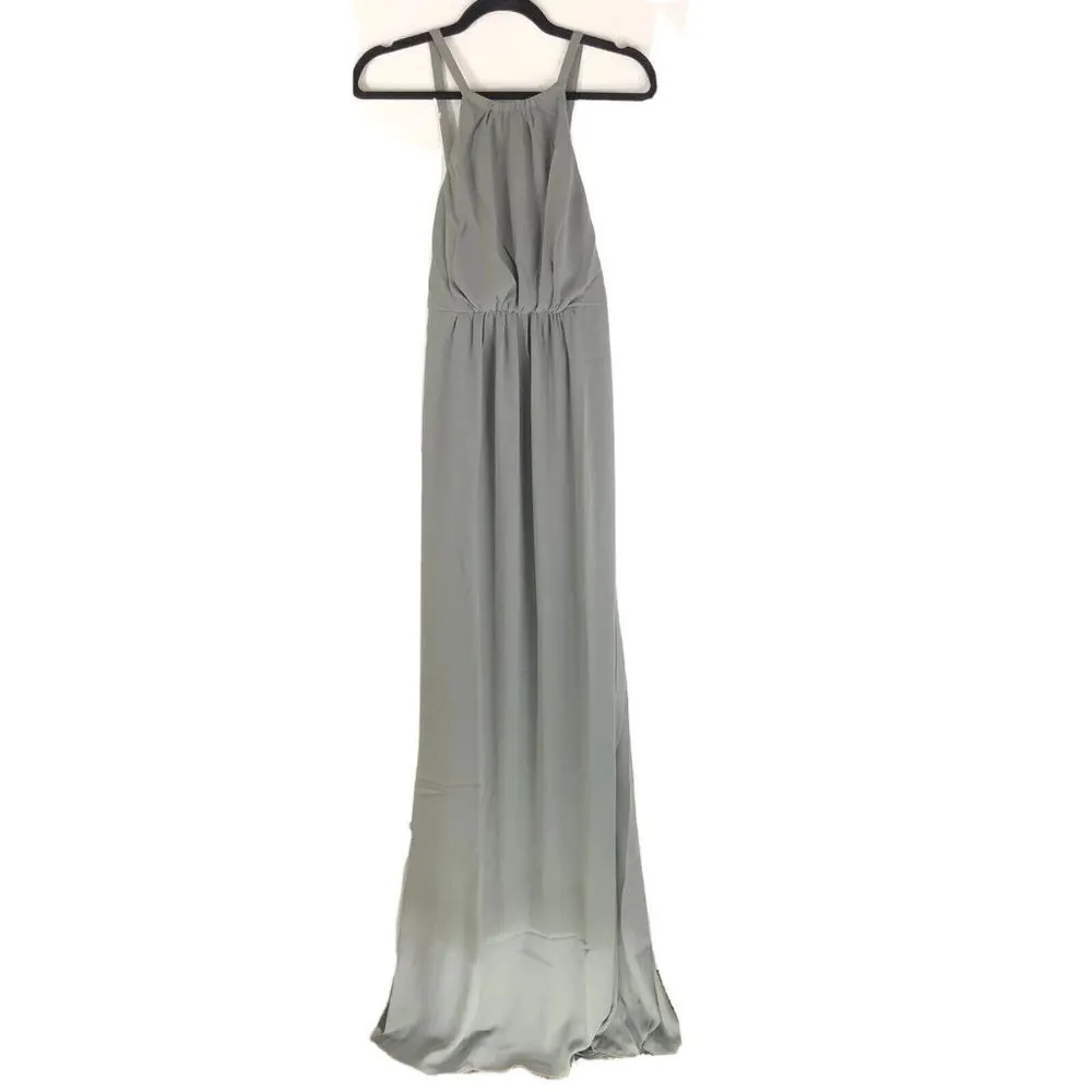 Show Me Your Mumu Amanda Maxi Dress Backless Soft Charcoal Crisp Gray L - Image 4