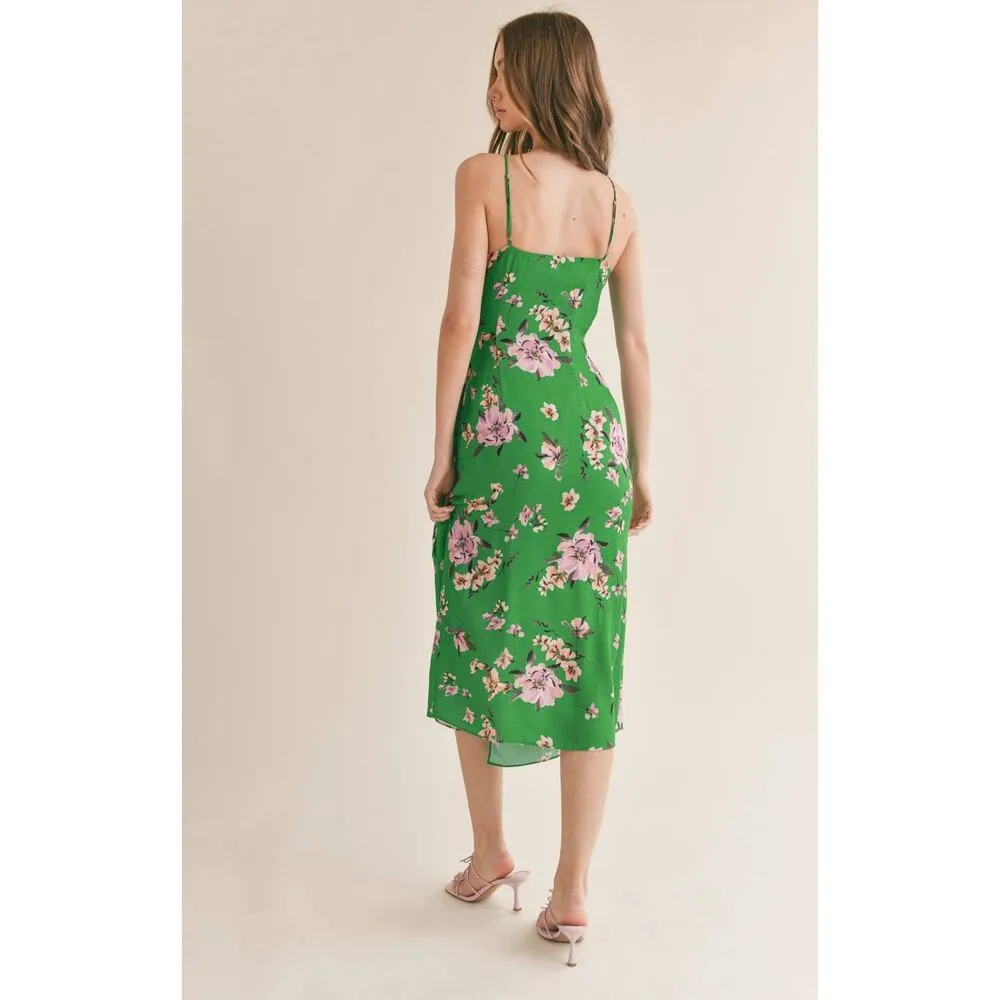 Sage the Label Anthropologie Greener Side Midi Floral Wrap Dress in Green XS NWT - Image 7