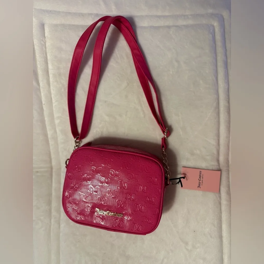 Juicy Couture Juicy Pink Emboss Bestsellers Chain Up Camera Crossbody Bag$79 - Image 4