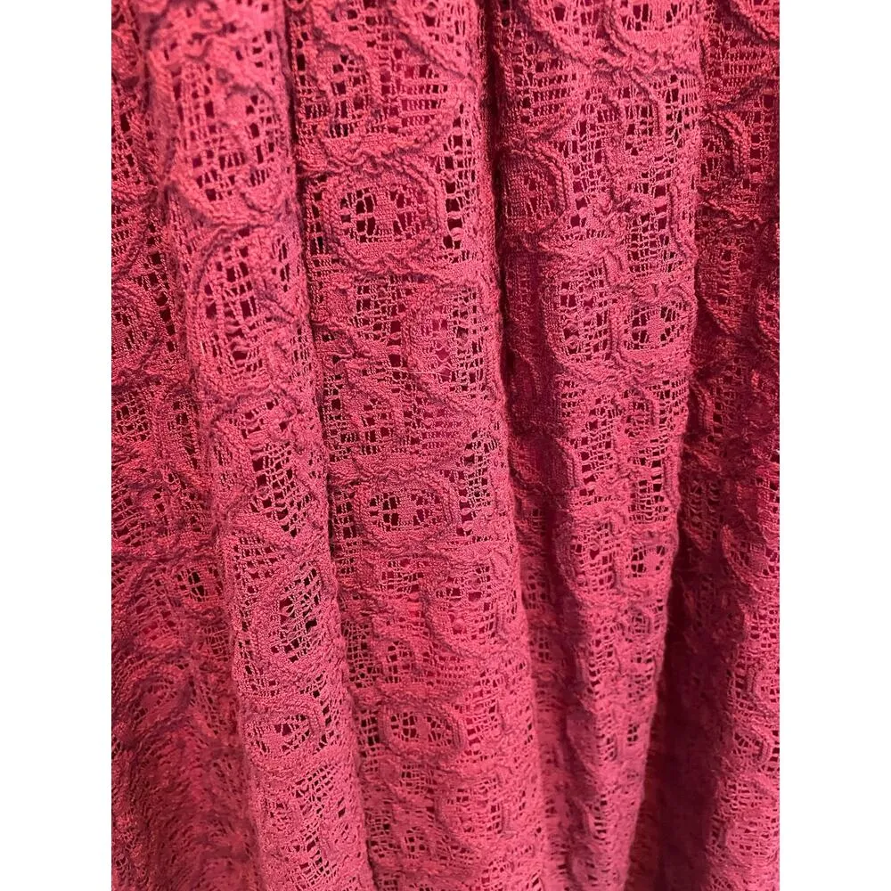 Anthropologie Moulinette Soeurs Carmindy Dress Pink Burgundy Lace 4 New - Image 8