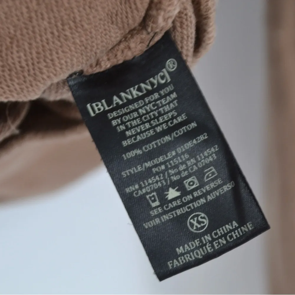 Blank NYC Terry 1/4 Zip Pullover Sweatshirt and Joggers Matching Set Tan XS - Image 14