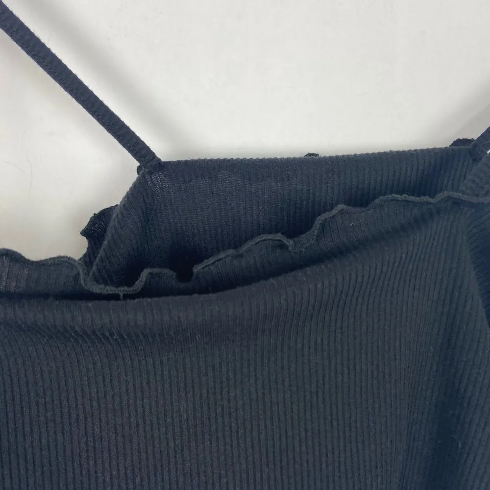 NWT Pretty Little Thing Black Frill Edge Crop Top Black US Size 8 NEW W441 - Image 9