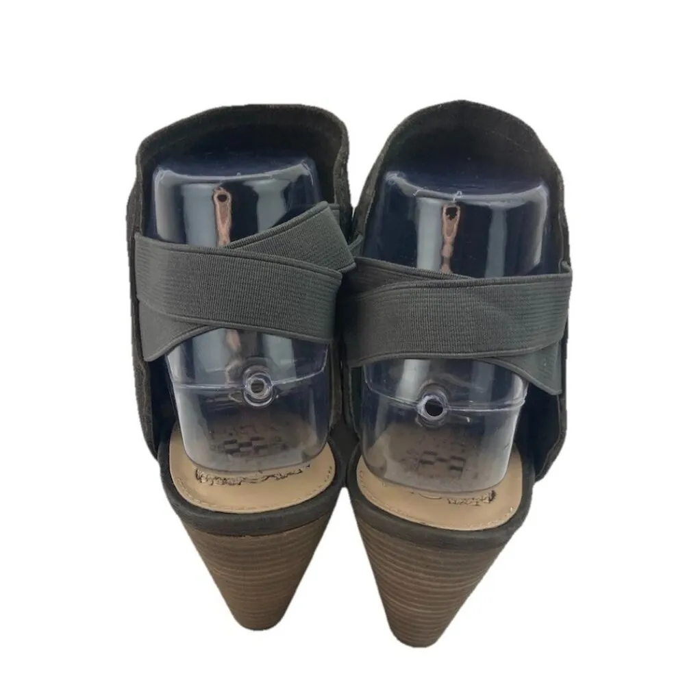 *Vince Camuto Peep Toe Heels Womens 8.5 Gray Leather Casual Travel Resortwear - Image 5