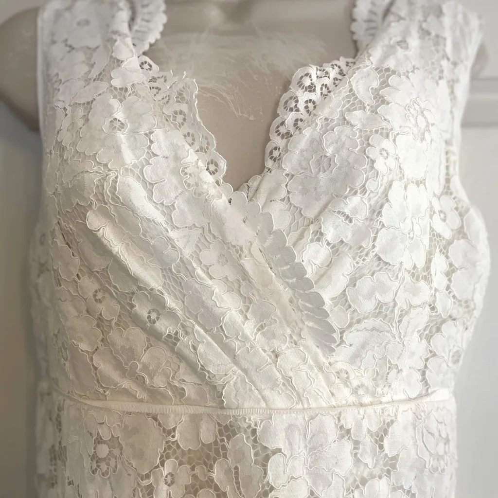 Beautiful Lark & Ro Off‎ White Lace Sleeveless Dress Size 6 - Image 3