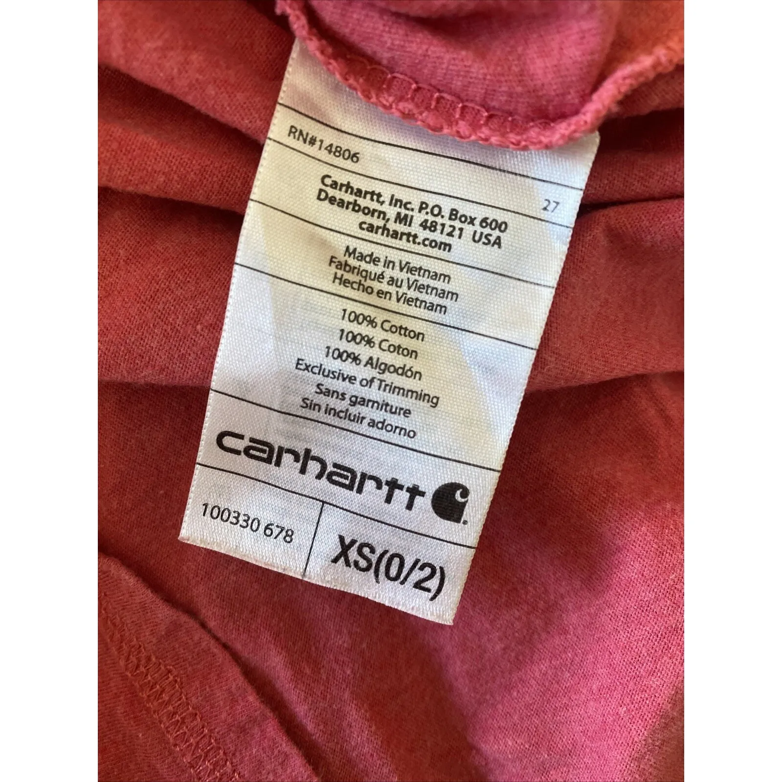 Carhartt Women's‎ XS Pink Top V Neck Top Work Shirt Chore Barn 4H - Image 6