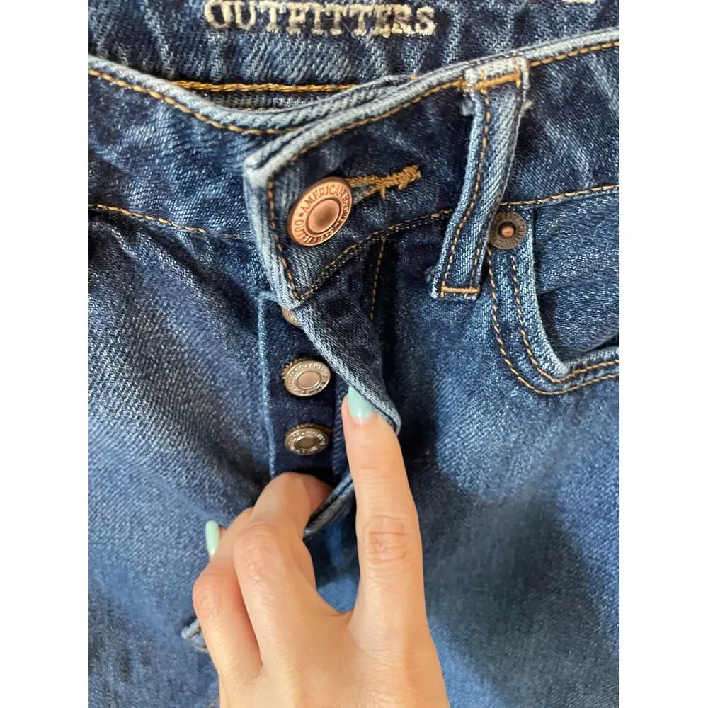 American Eagle High Rise Festival Mini Stripe Denim Skirt Blue Size 0 Short - Image 5