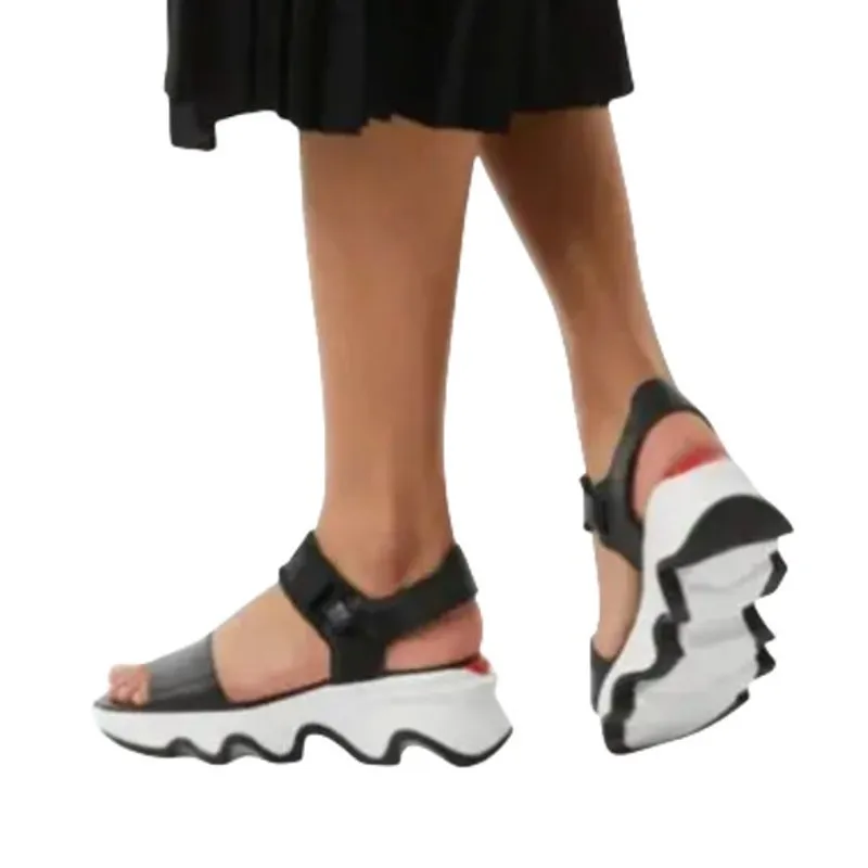 SOREL Kinetic Impact Y-Strap High Sandals 9.5 Black Everyday Chunky Grunge NWOT - Image 2