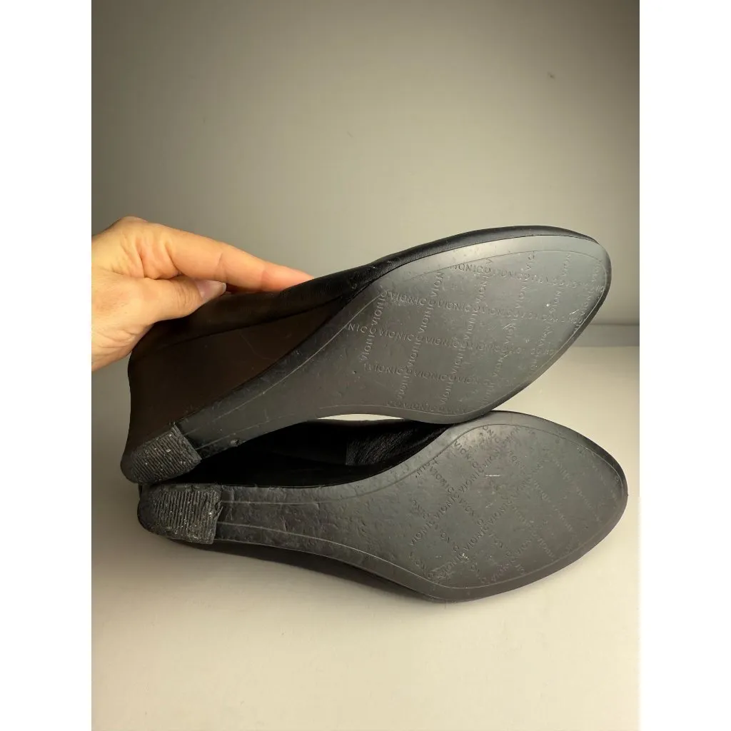 Vionic  Camden Leather Wedge Heels Black Size 7 - Image 7