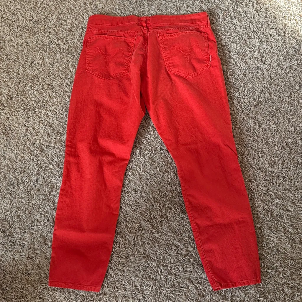 MOTHER The Looker Crop Twill Pants in Bonfire Size 30 Red - Image 6
