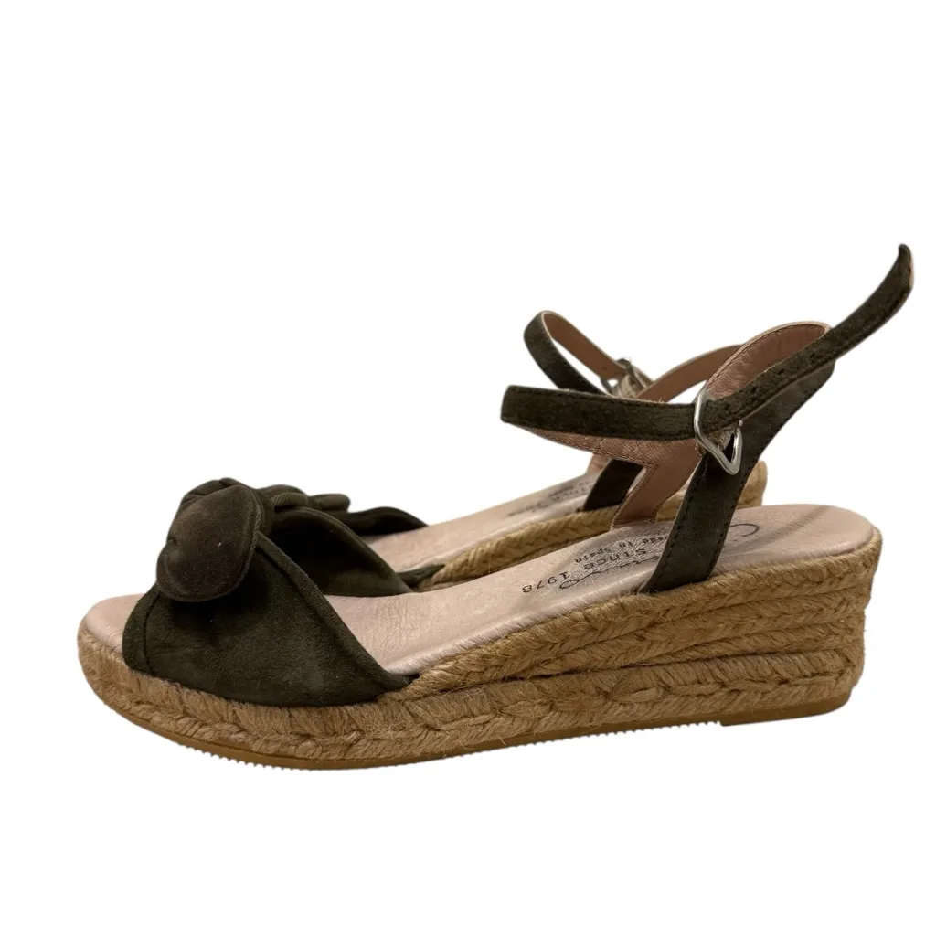 Gaimo Dark Brown Bow Strap Espadrille Wedge Sandals 37/6.5 - Image 2
