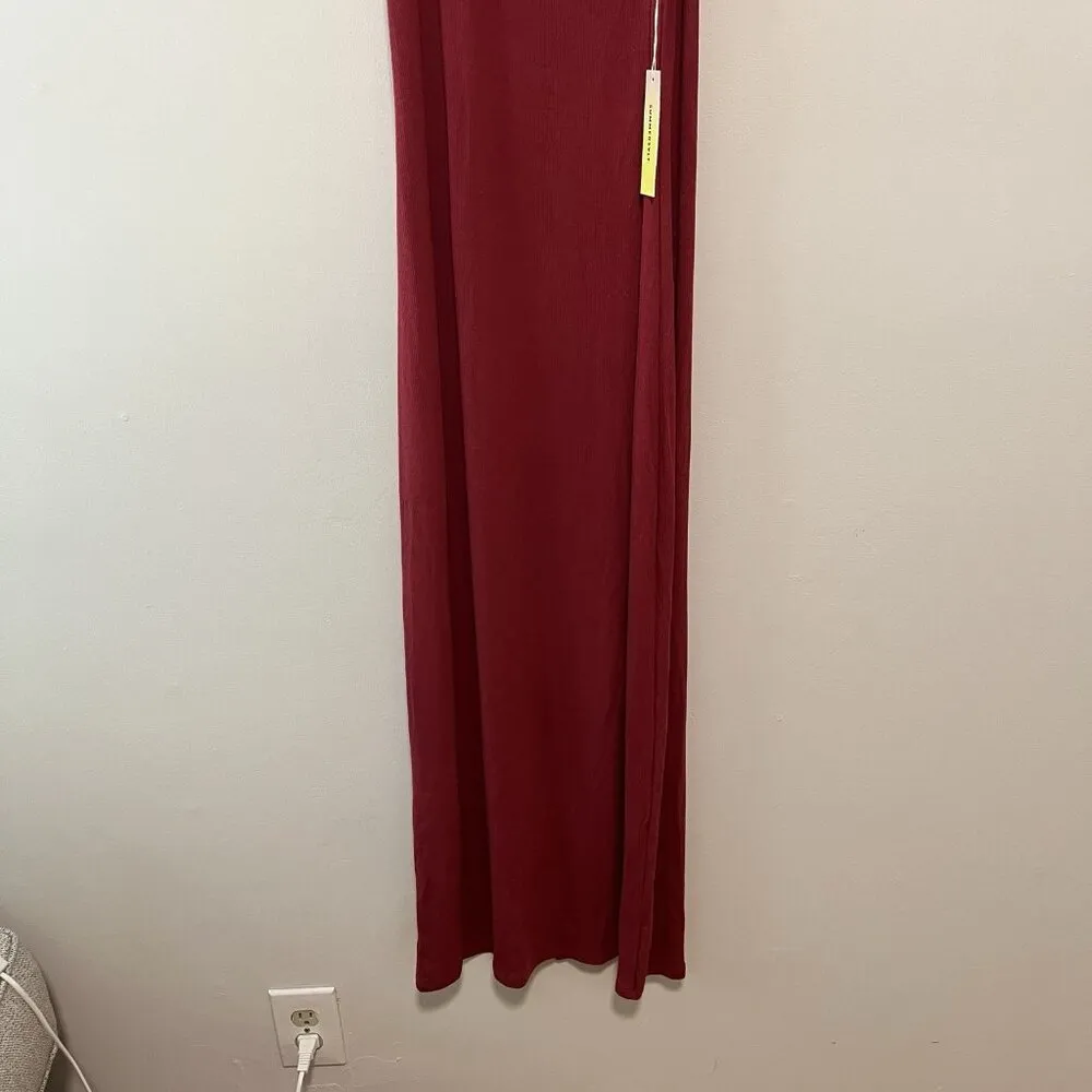 Summersalt NWT Poplin‎ Ribbed Tie Shoulder Red Maxi Dress Size Large - Image 4