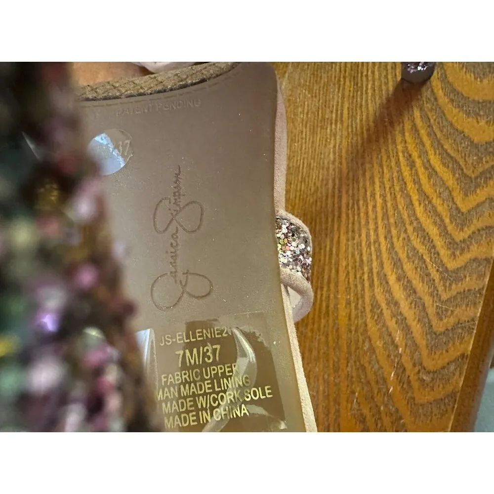 Jessica Simpson Women Stiletto High Heel Sandal  Champagne Size 7 Sku 2881 - Image 10