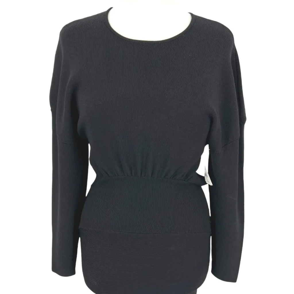 7 For All Mankind Split Back Dress Knit Mid Length Dress Black Size XS NWOT - Image 2