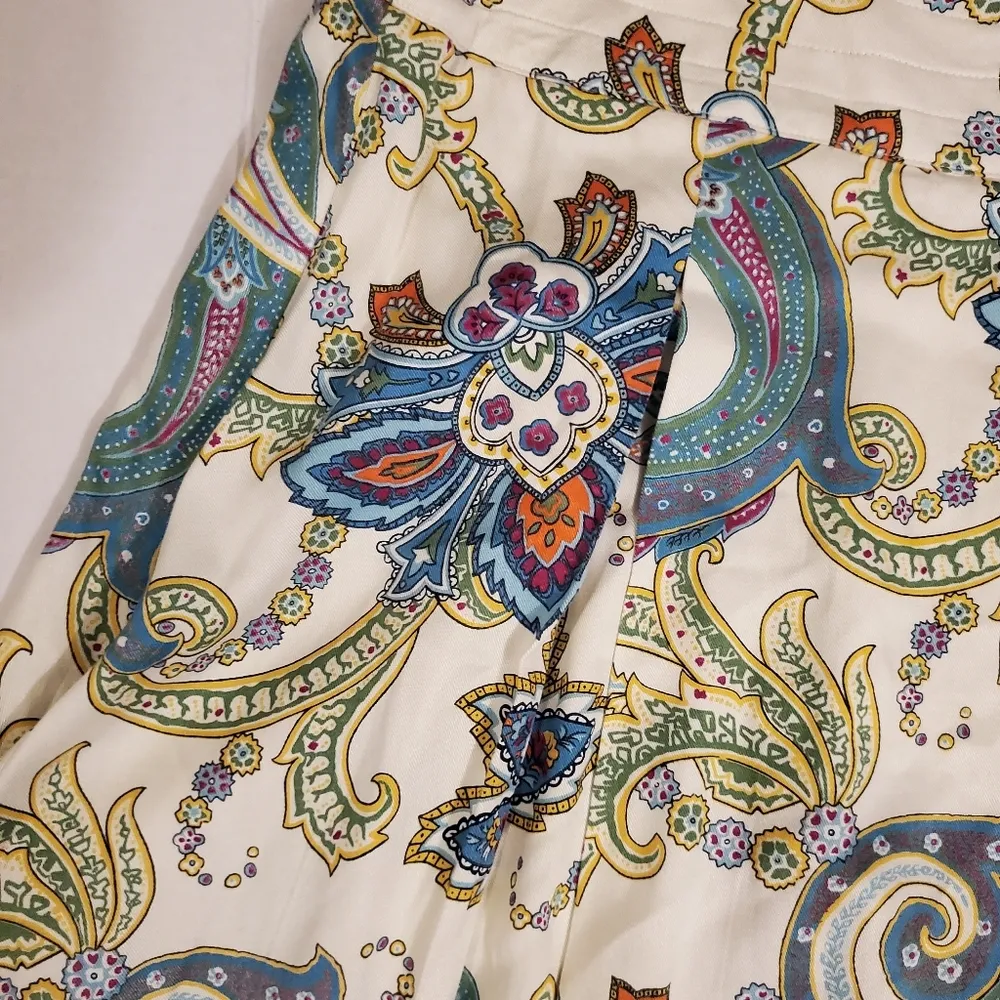 🔥SALE🔥Izod White Multicolor Floral Tribal Print Skirt 12 - Image 6