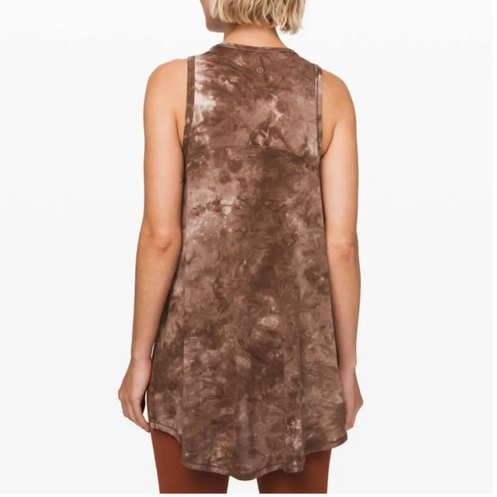 Lululemon Long for Length Tank Diamond Dye Pink Bliss Spanish Oak Medium Tie Dye - Image 2