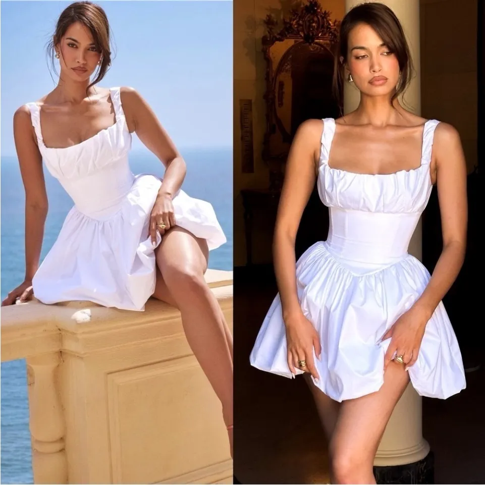 House‎ of CB Size M A-C  'Le Puff' White Cotton Tulle Mini Dress NWOT - Image 10