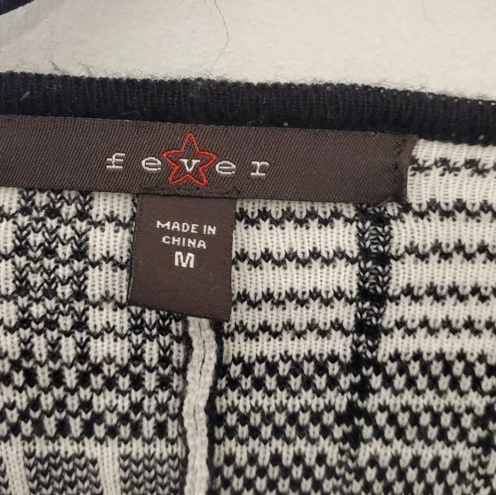 🔥SALE🔥Fever Womens White Black Knit Open Front Cardigan M Size M - Image 2