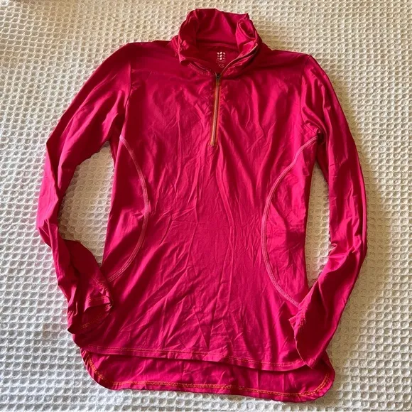 TITLE NINE PARADIGM pink Half Zip Pullover Womens SIZE XS performance workout - Image 2