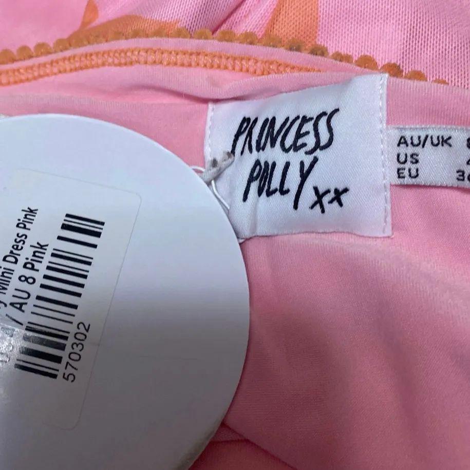 NEW Princess Polly Pink Orange Floral Sleeveless Cami Mini Tank  Bodycon Dress 4 - Image 3