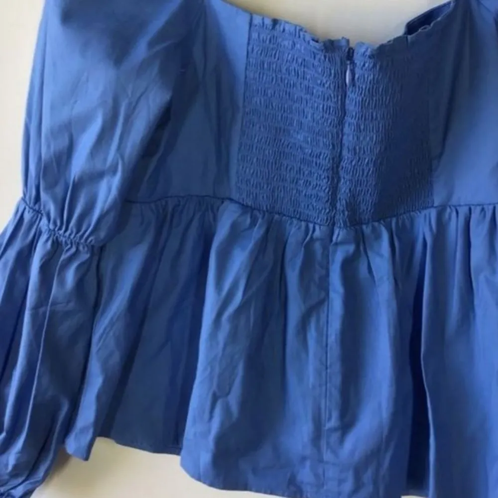 Jaxley Puff Sleeve Square Neck Blouse Blue - Image 10