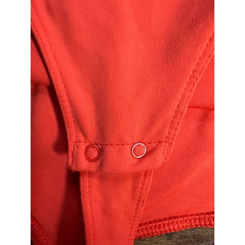 House Of Harlow 1960 Women's Orange Square Neck Cap Sleeve Bodysuit Size Small - Image 4