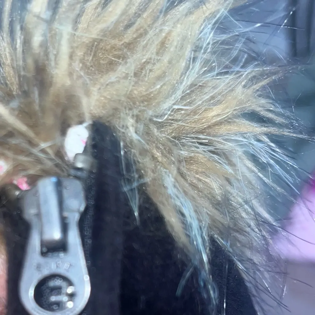 Vintage Victoria's Secret PINK Black Velour Sequin Bling Faux Fur Lined Hoodie - Image 5