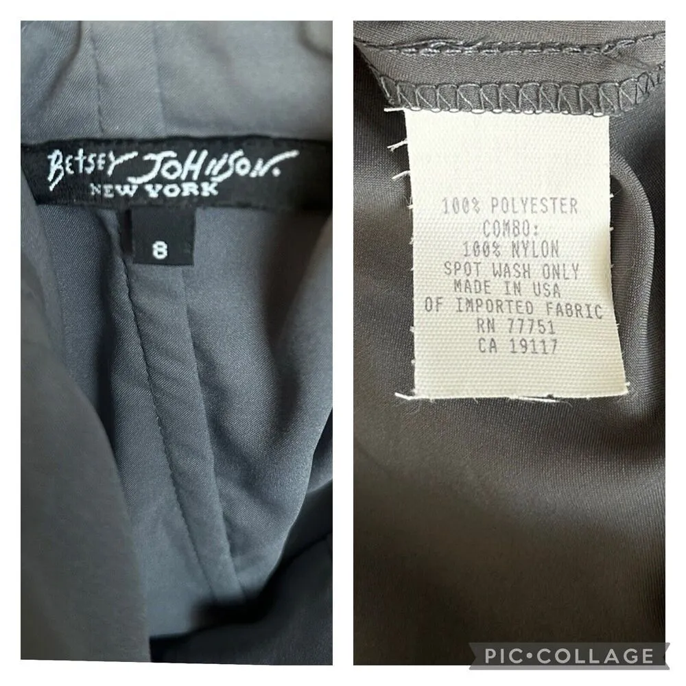 Betsey Johnson Vintage Y2K Sweetheart Strapless Dress Size 8 Gray Tulle Sparkle - Image 15