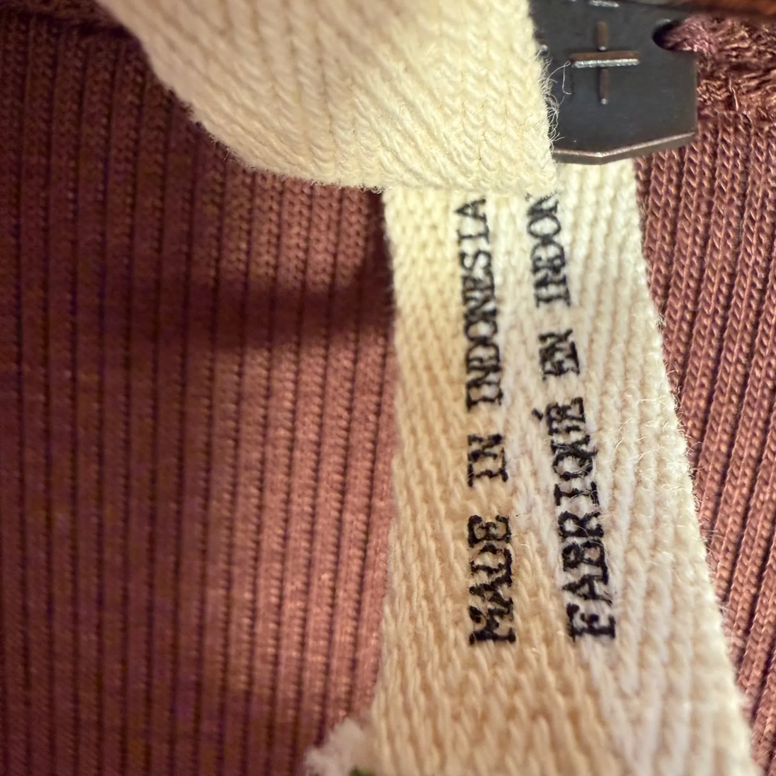 We The Free Free People Brown Waffle Knit Long Sleeve Scoop Neck Hi Low Top S - Image 12