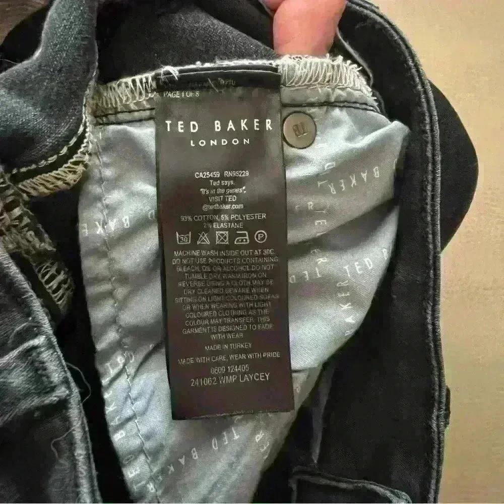 NWOT Ted Baker Laycey Denim Black Skinny: 26 - Image 8