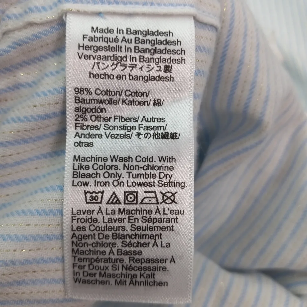 J. Crew M Subtle Soft Striped Flannel Pajama Pants in Blue White - Image 14