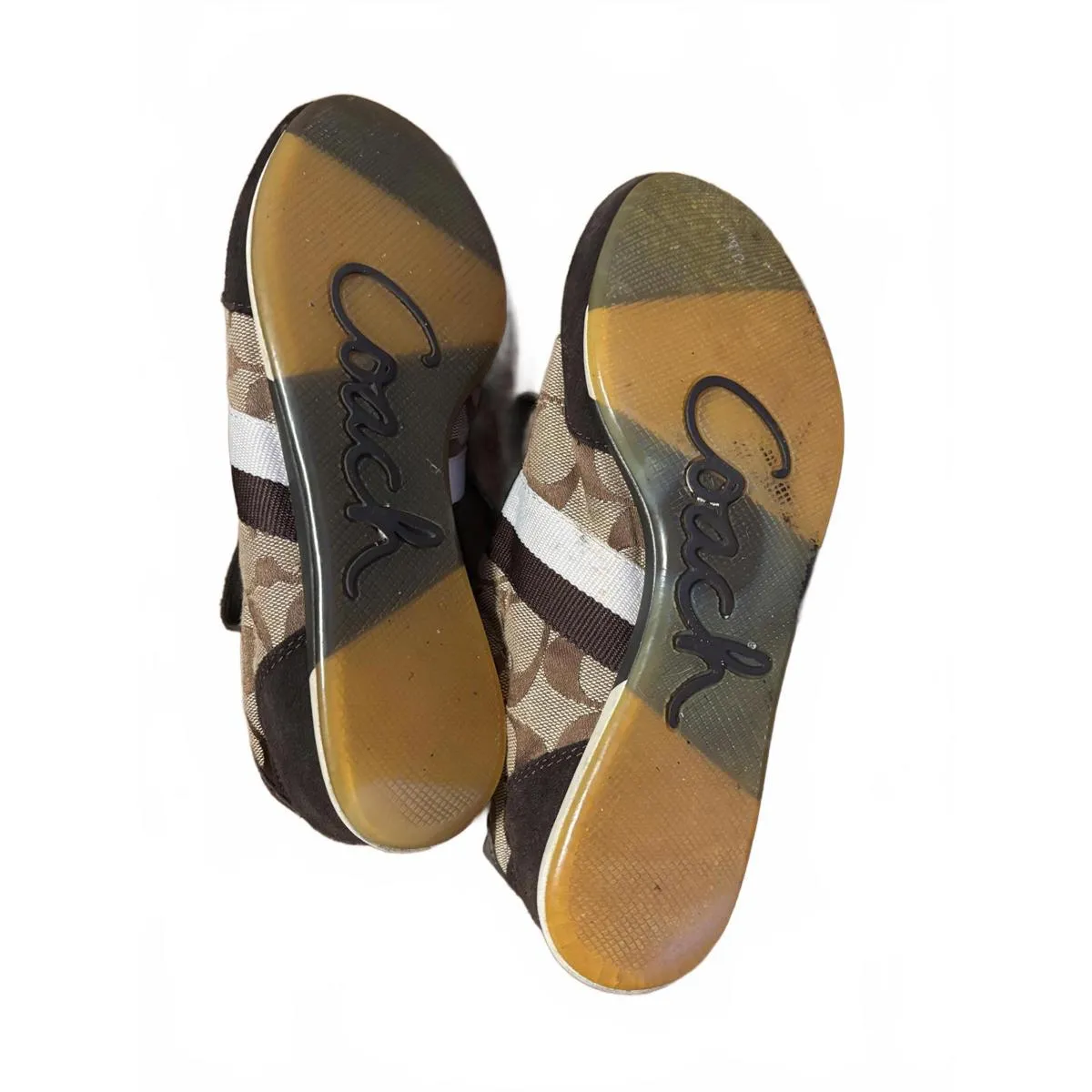 Vintage Y2K Coach Sneakers Brown/Black Signature Canvas sz 6 - Image 6