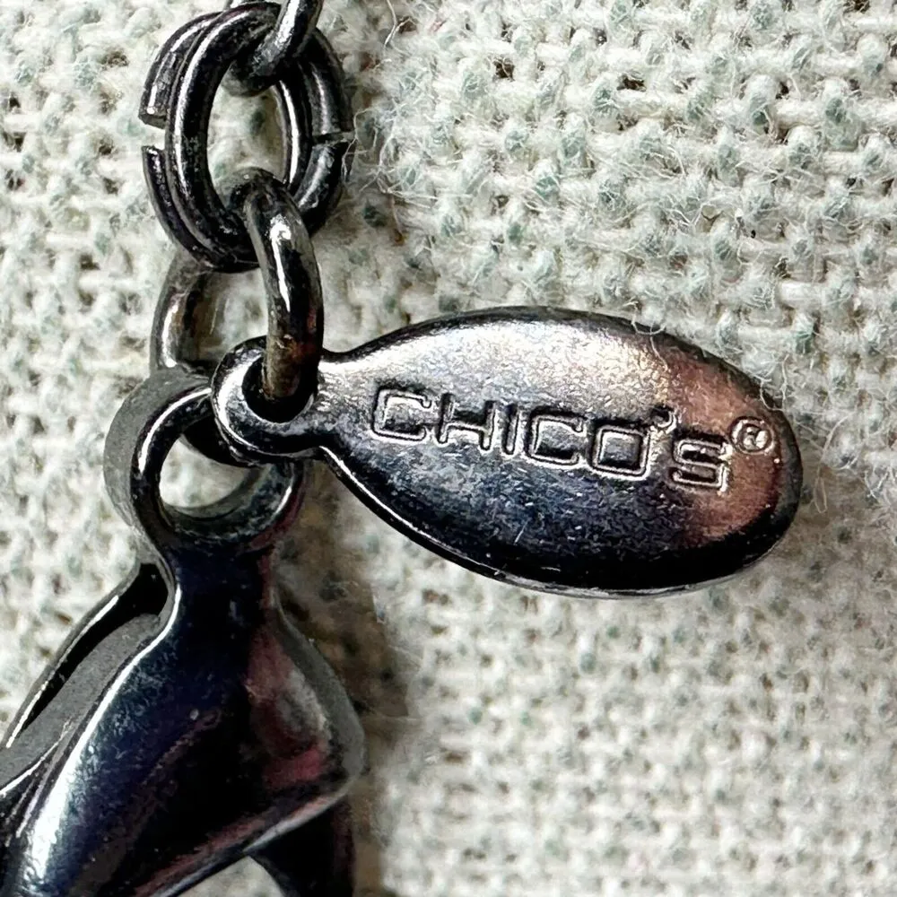 Chico's Purple Beaded Dark Silver Tone Necklace ✨ - Image 6