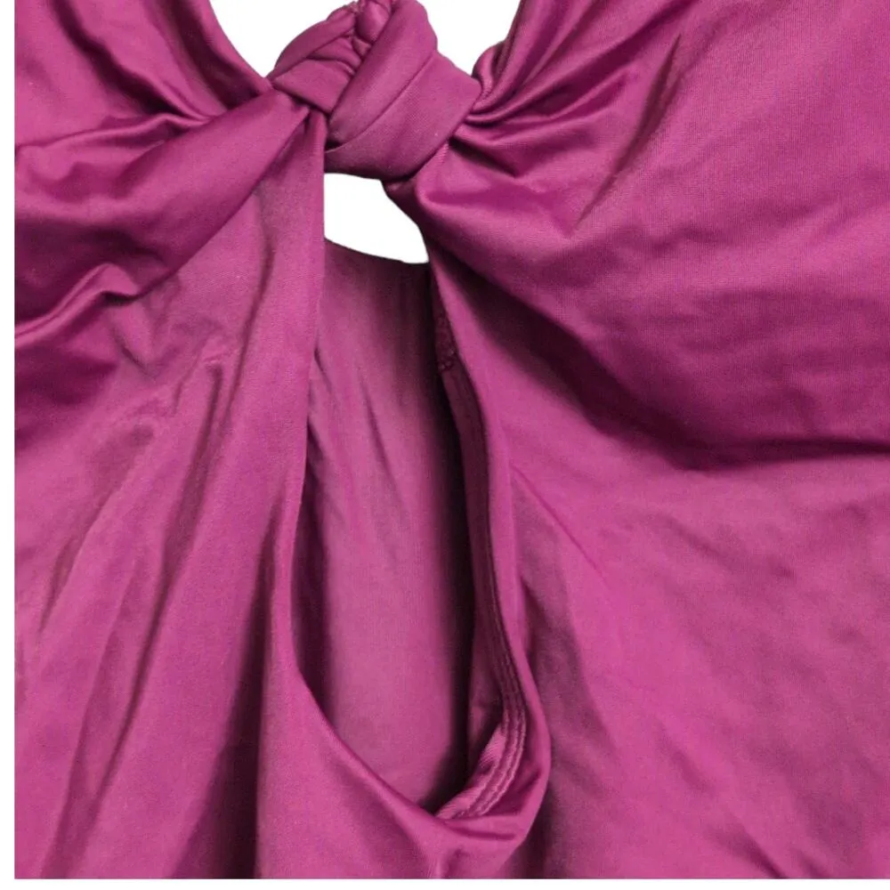 Andie The Santorini Plum One Piece Keyhole Cutout Adjustable New L - Image 3