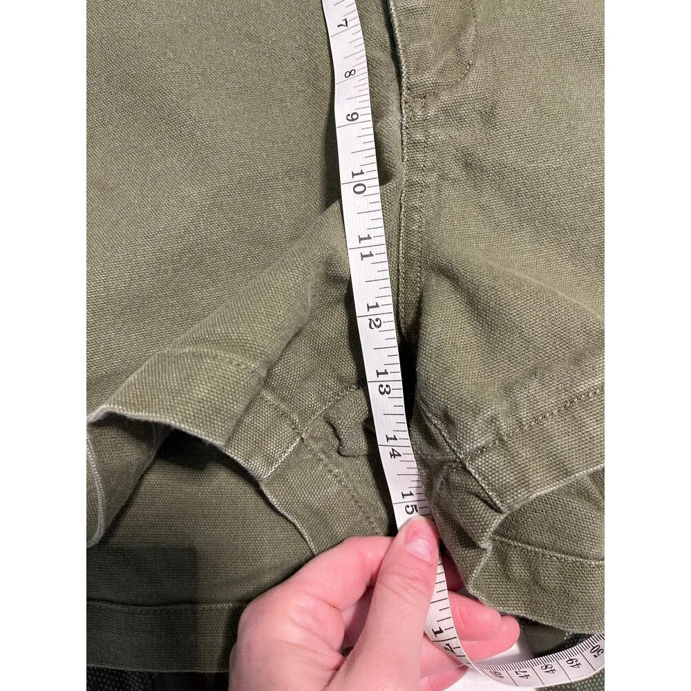 Madewell khaki green Denim Jean Shorts Stretch High Rise Classic Size 32 - Image 6