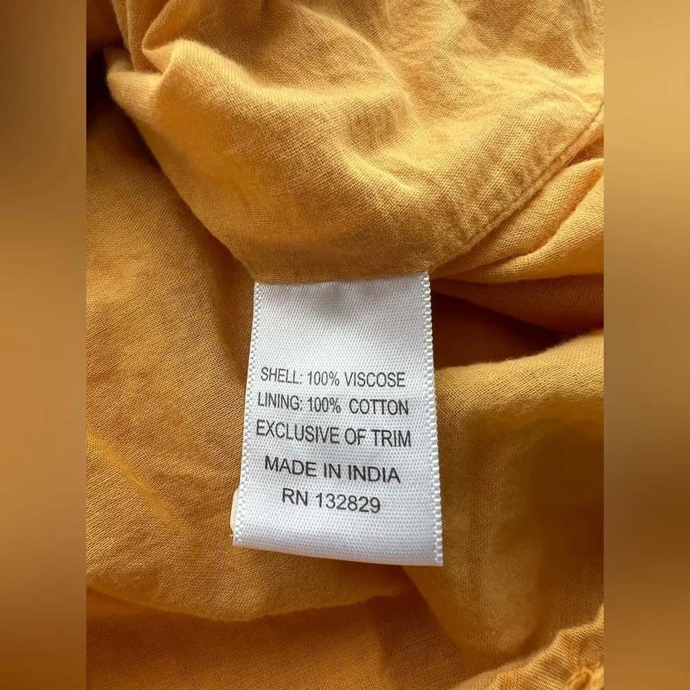 Tularosa Luna Off The Shoulder Mini Dress in Ginger Yellow boho hippie peasant L - Image 5