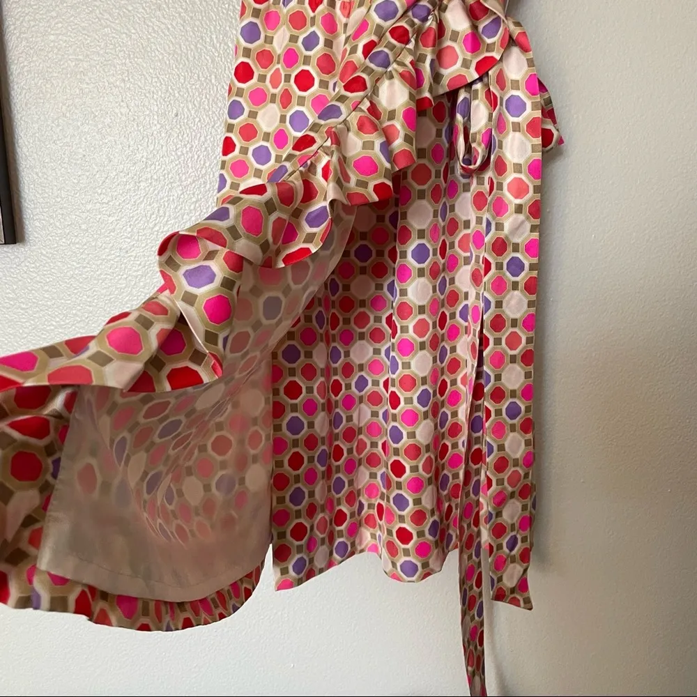 Florence Broadhurst for Kate Spade Silk Knee Length Aubrey Wrap Dress Size 4 - Image 14