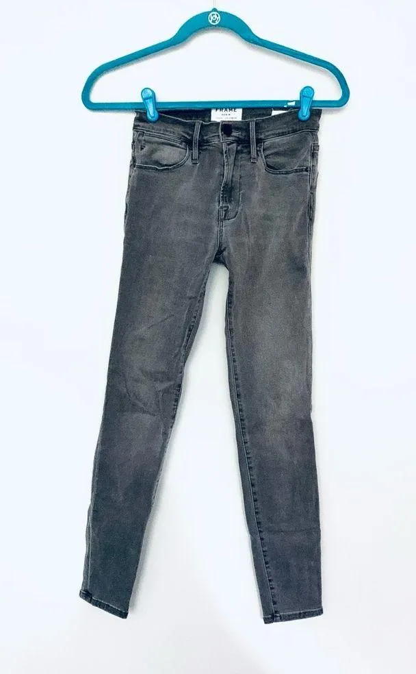 Frame Denim Gray Le High Skinny Jeans Size 24 - Image 5