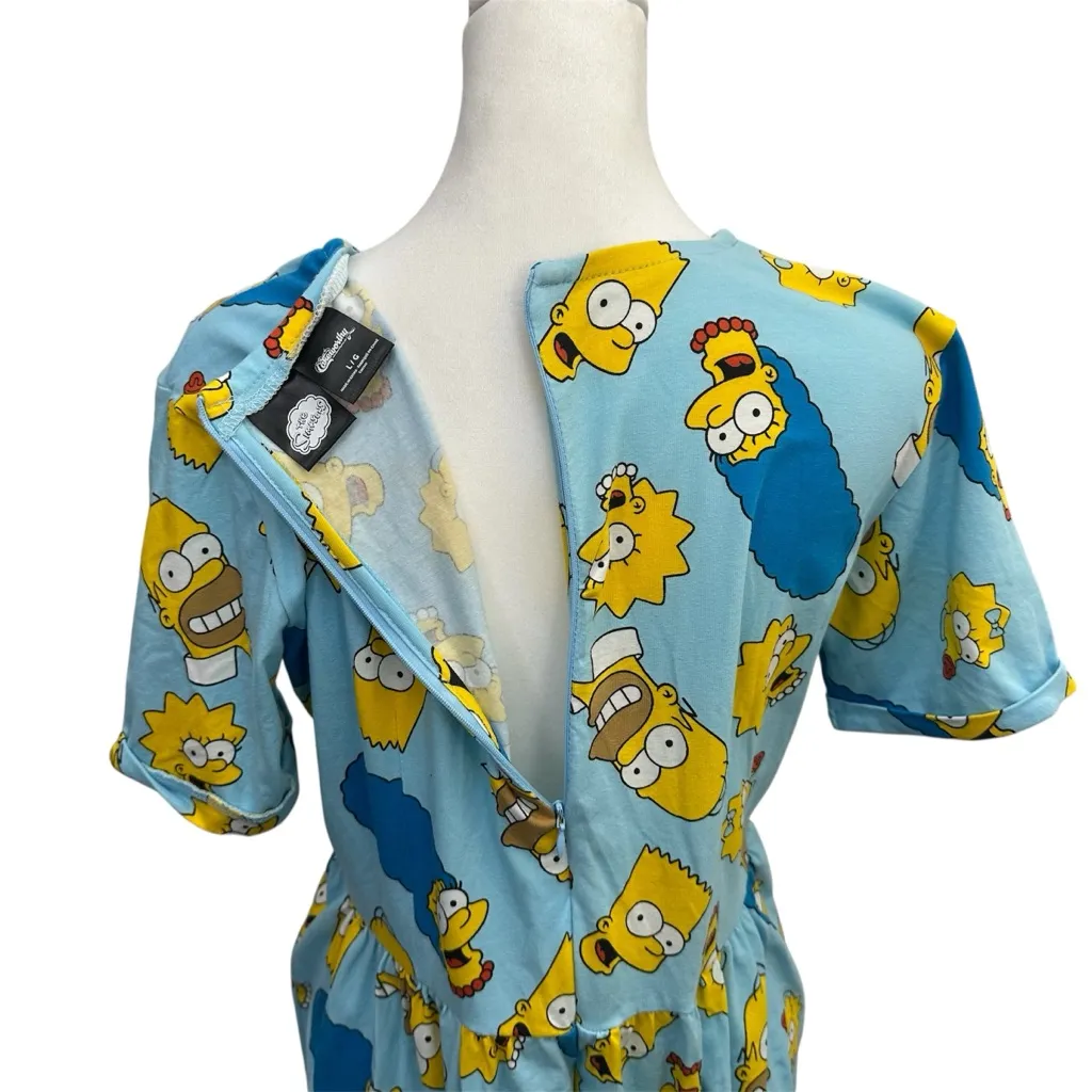 Cakeworthy Simpsons Dress Women Lrg Blue Cartoon AOP #kidcore #dopaminedressing Size L - Image 3
