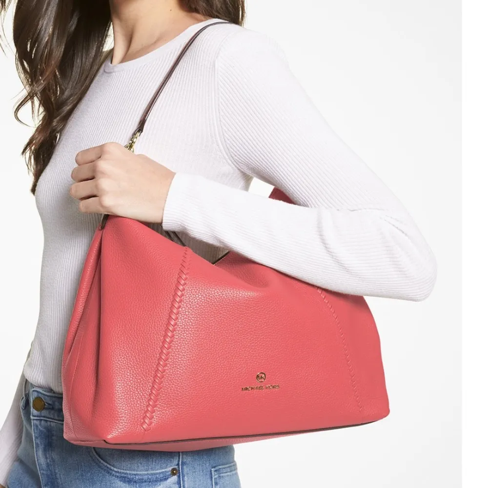 shoulder bag convertible large leather Dahlia/ coral NWT - Image 3