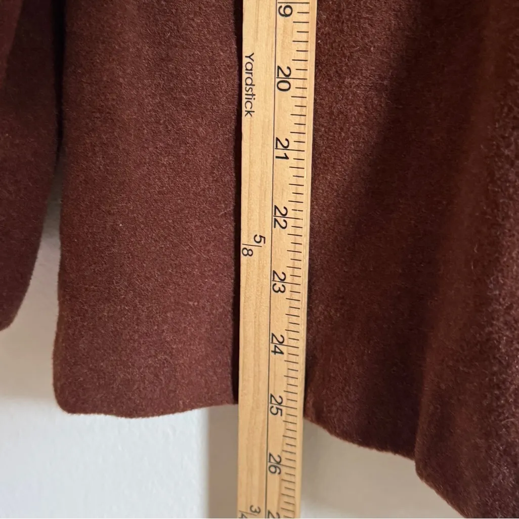 Eileen Fisher 100% Wool Coat Size Medium Women’s Brown Full Zip - Image 6