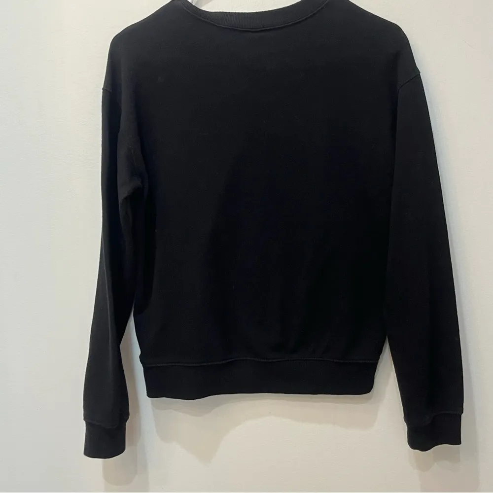 Disney x Divided H&M Cropped Mickey Mouse Embroidered Sweatshirt Black small - Image 3