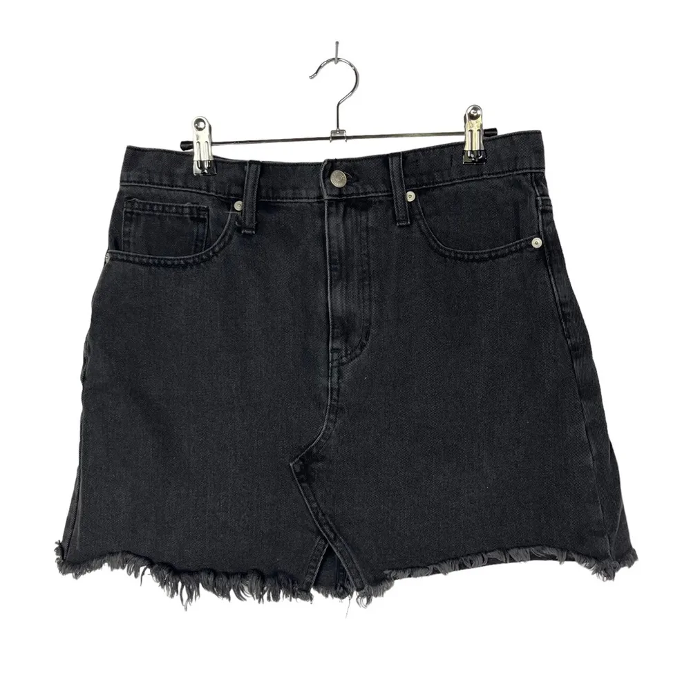 Madewell Black Rigid Denim A-Line Mini Skirt 29 - Image 53